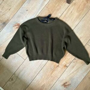 Women's Zara Tie Back Knit] Green Sweater (SM)